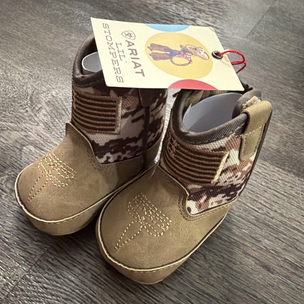 Ariat Infant Boy's Lil Stompers Evan Brown Camo Western Boots Size 00
